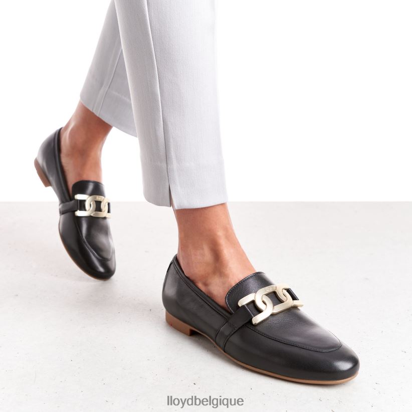 LLOYD babouche en cuir lisse femmes noir 4Z6Z661039 chaussures