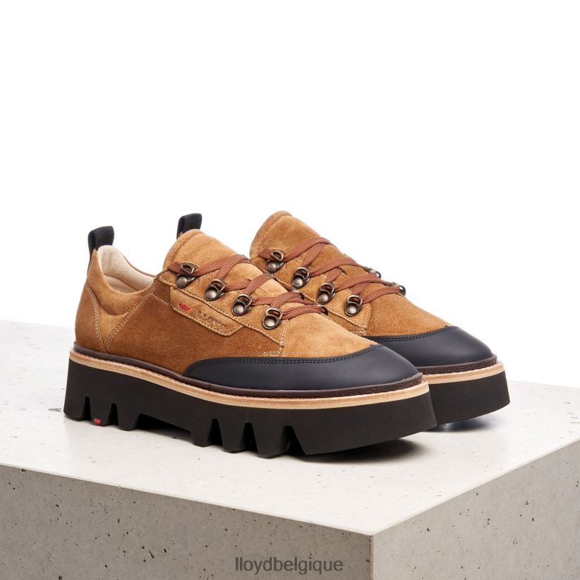 LLOYD baskets en cuir lisse femmes brun 4Z6Z661176 chaussures