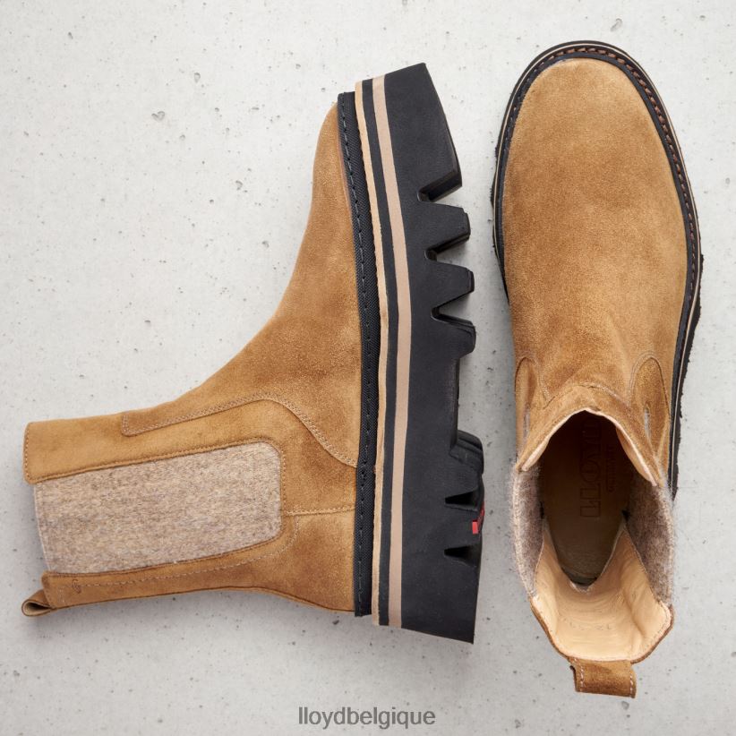 LLOYD bottines à enfiler en cuir brut femmes brun 4Z6Z66946 chaussures