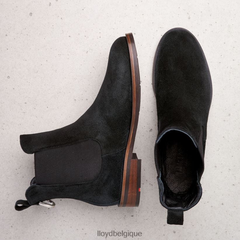 LLOYD bottines à enfiler en cuir brut femmes noir 4Z6Z66975 chaussures
