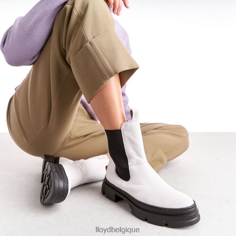 LLOYD bottines à enfiler en cuir lisse femmes blanc 4Z6Z66875 chaussures