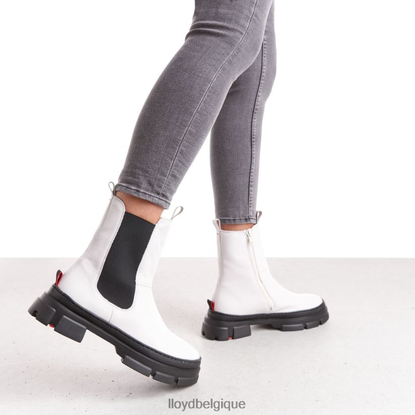LLOYD bottines à enfiler en cuir lisse femmes blanc 4Z6Z66875 chaussures