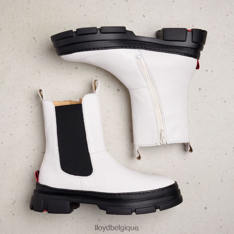 LLOYD bottines à enfiler en cuir lisse femmes blanc 4Z6Z66875 chaussures
