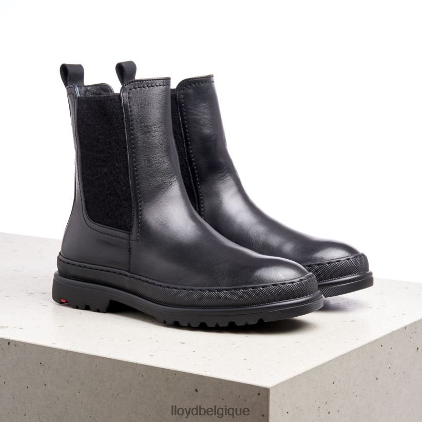 LLOYD bottines à enfiler en cuir lisse femmes noir 4Z6Z66958 chaussures