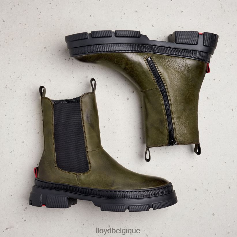 LLOYD bottines à enfiler en cuir lisse femmes vert 4Z6Z66930 chaussures