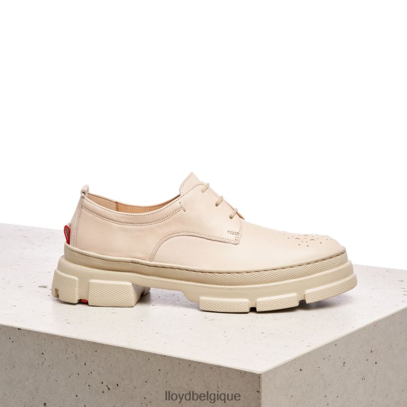 LLOYD demi-chaussures en cuir lisse à lacets femmes beige 4Z6Z661178 chaussures