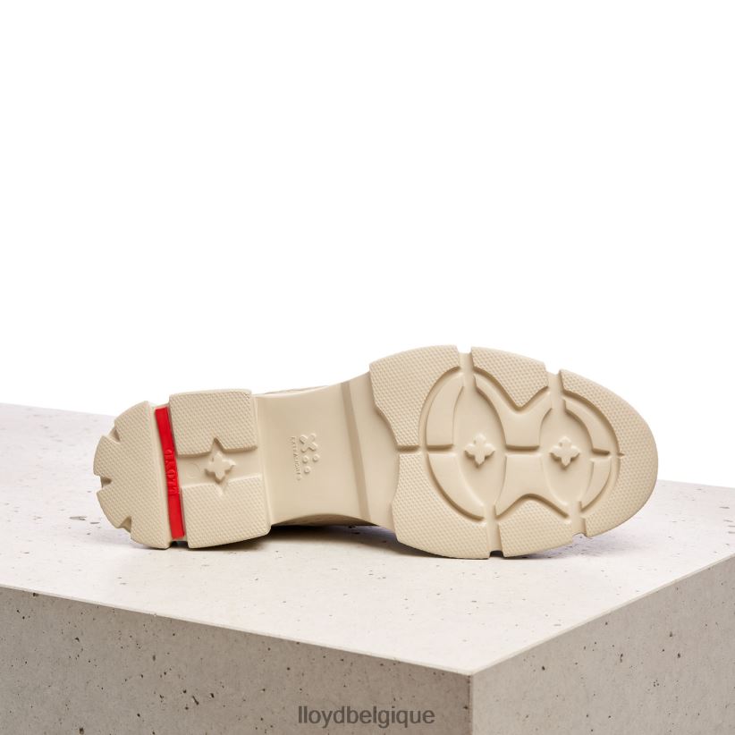 LLOYD demi-chaussures en cuir lisse à lacets femmes beige 4Z6Z661178 chaussures