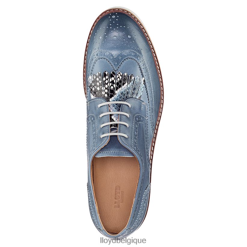 LLOYD demi-chaussures en cuir lisse à lacets femmes bleu 4Z6Z661189 chaussures