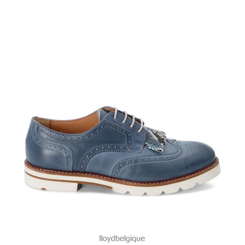LLOYD demi-chaussures en cuir lisse à lacets femmes bleu 4Z6Z661189 chaussures