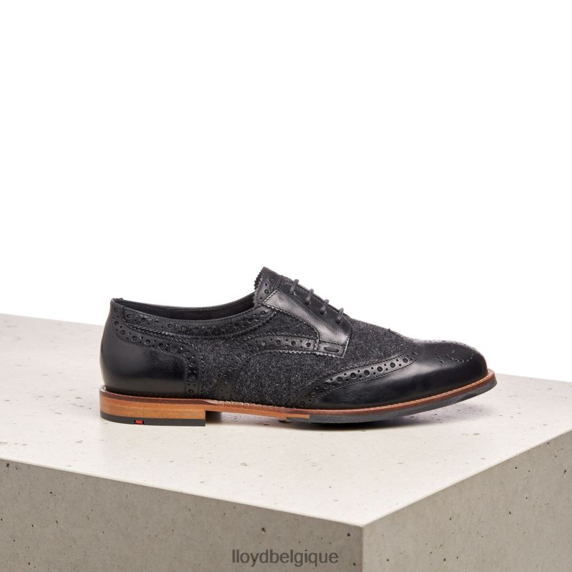 LLOYD demi-chaussures en cuir lisse à lacets femmes noir 4Z6Z661076 chaussures