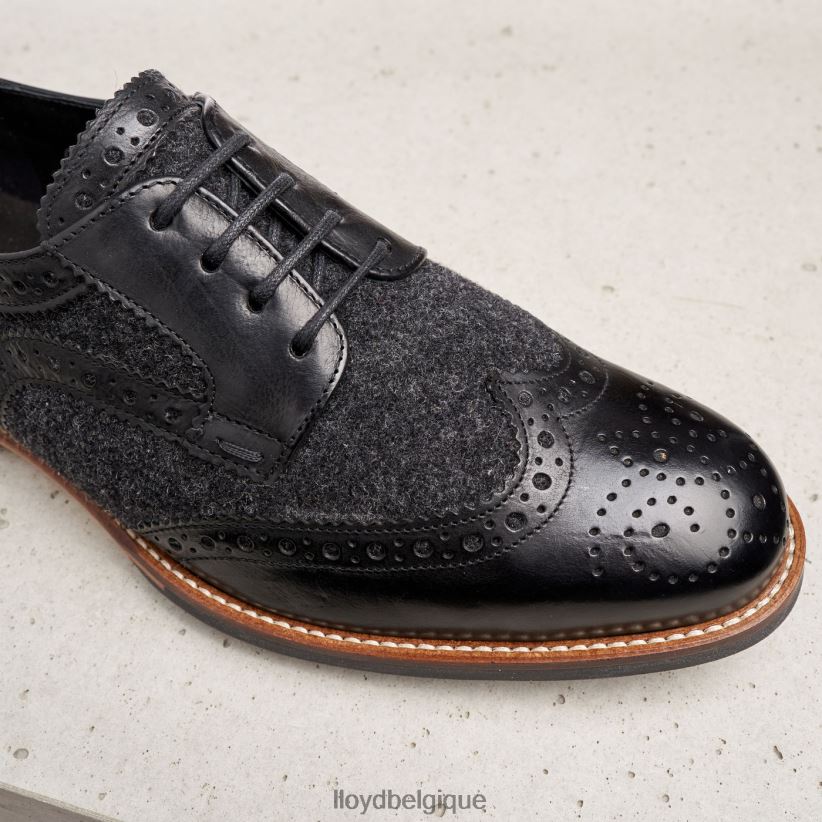 LLOYD demi-chaussures en cuir lisse à lacets femmes noir 4Z6Z661076 chaussures