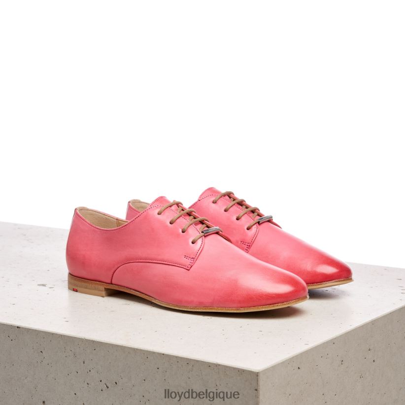 LLOYD demi-chaussures en cuir lisse à lacets femmes rose 4Z6Z661093 chaussures