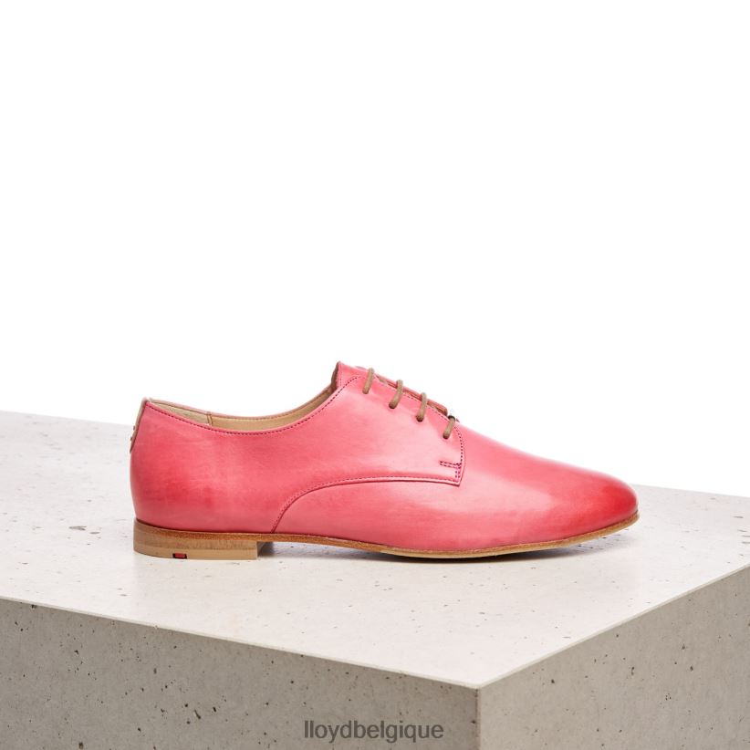 LLOYD demi-chaussures en cuir lisse à lacets femmes rose 4Z6Z661093 chaussures