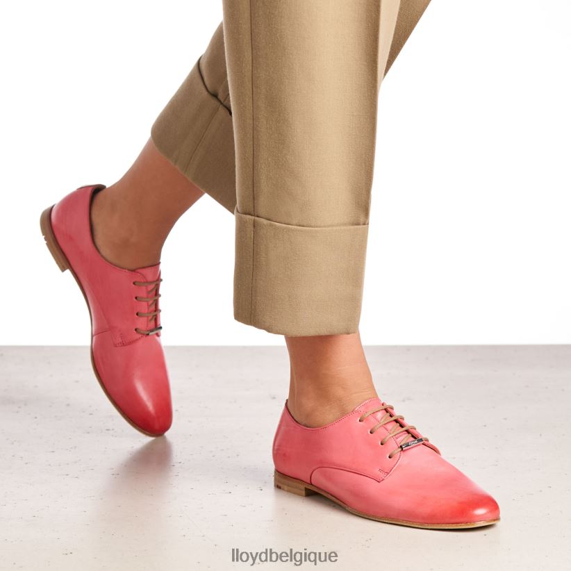 LLOYD demi-chaussures en cuir lisse à lacets femmes rose 4Z6Z661093 chaussures