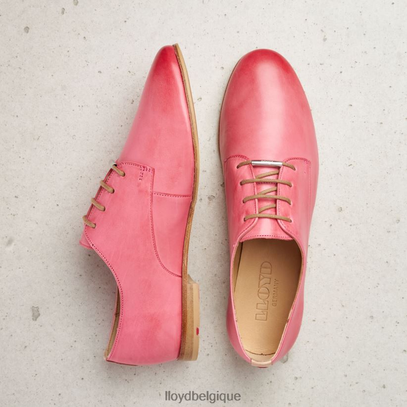 LLOYD demi-chaussures en cuir lisse à lacets femmes rose 4Z6Z661093 chaussures