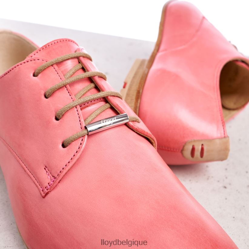LLOYD demi-chaussures en cuir lisse à lacets femmes rose 4Z6Z661093 chaussures