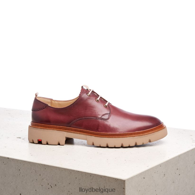 LLOYD demi-chaussures en cuir lisse à lacets femmes rouge 4Z6Z661181 chaussures
