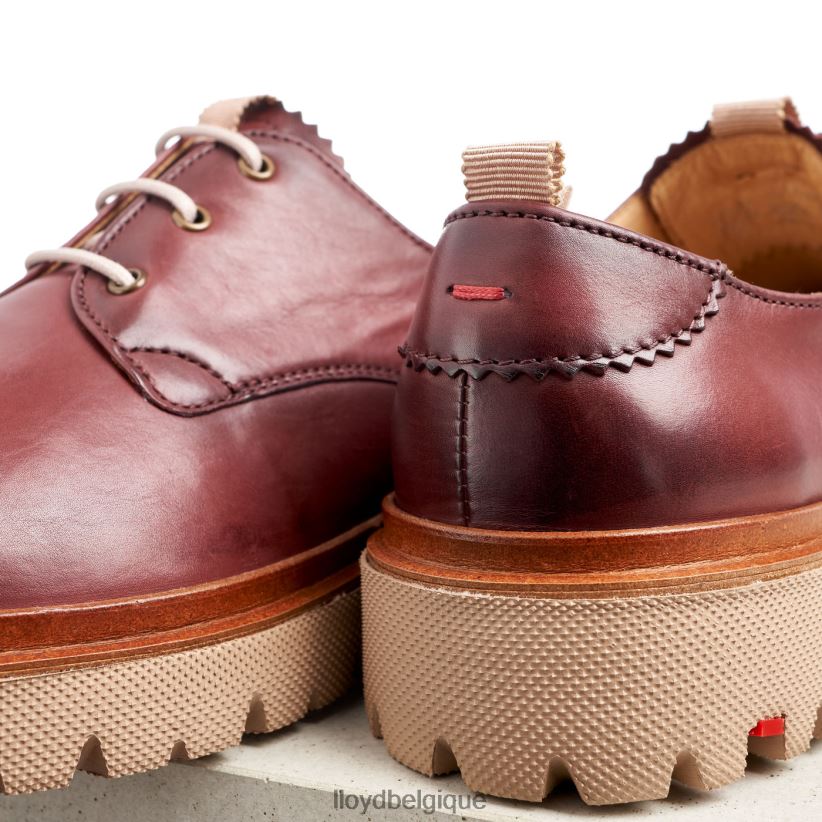 LLOYD demi-chaussures en cuir lisse à lacets femmes rouge 4Z6Z661181 chaussures
