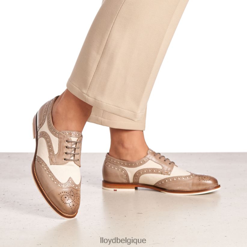LLOYD demi-chaussures en cuir à lacets femmes beige 4Z6Z661065 chaussures