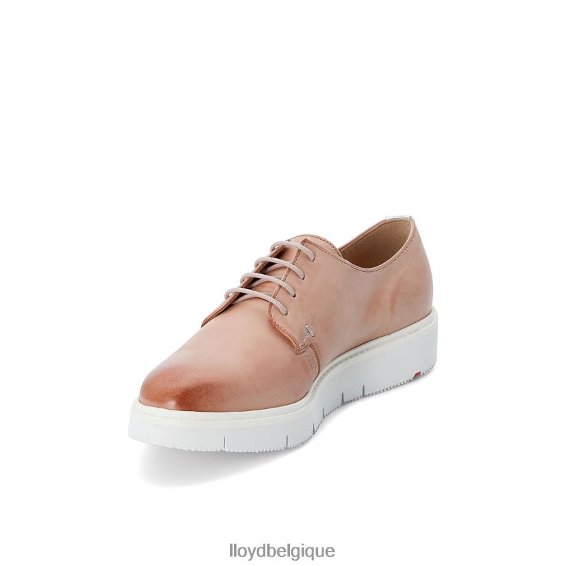 LLOYD demi-chaussures à lacets en cuir lisse femmes beige 4Z6Z661180 chaussures
