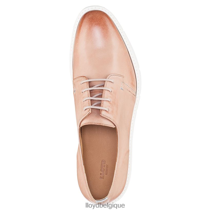 LLOYD demi-chaussures à lacets en cuir lisse femmes beige 4Z6Z661180 chaussures