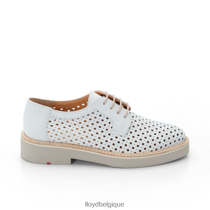 LLOYD demi-chaussures à lacets en cuir lisse femmes blanc 4Z6Z661184 chaussures