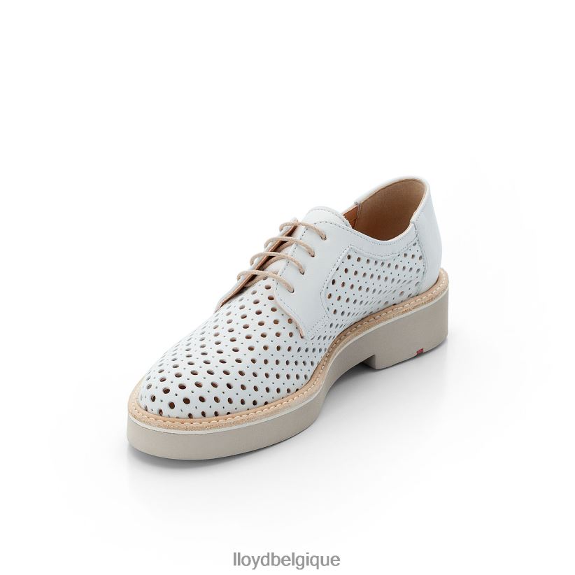 LLOYD demi-chaussures à lacets en cuir lisse femmes blanc 4Z6Z661184 chaussures