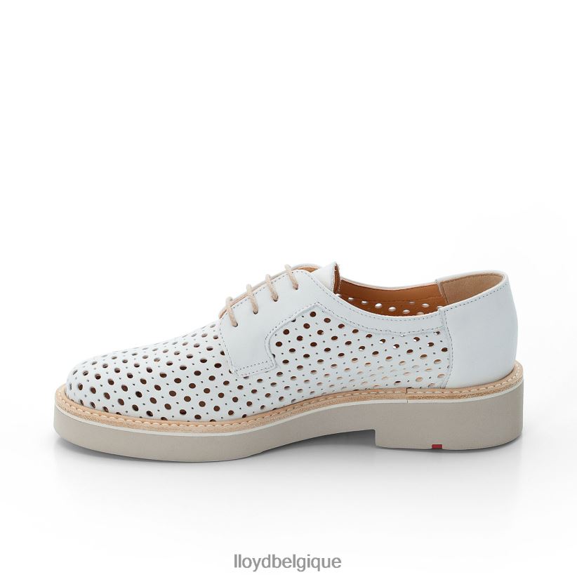 LLOYD demi-chaussures à lacets en cuir lisse femmes blanc 4Z6Z661184 chaussures
