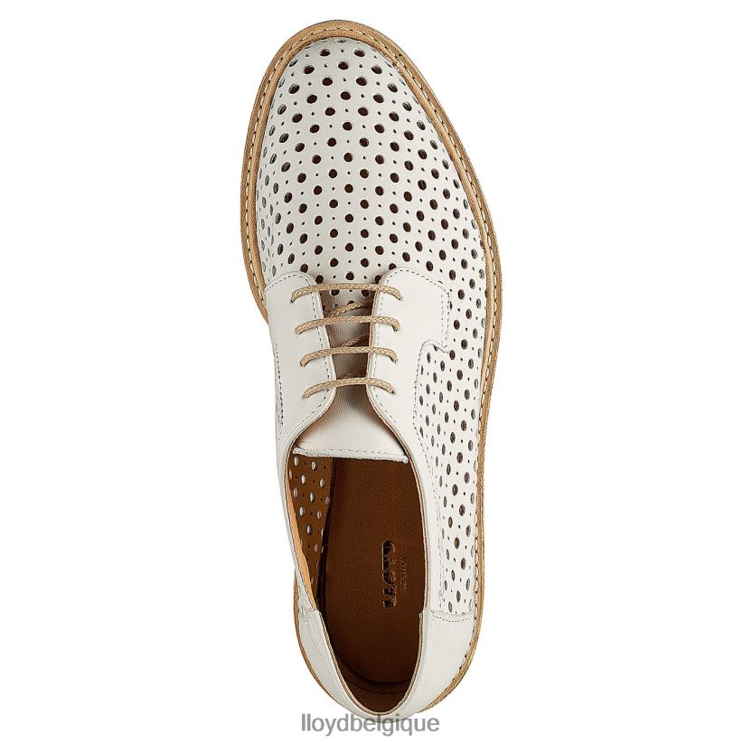 LLOYD demi-chaussures à lacets en cuir lisse femmes blanc 4Z6Z661184 chaussures