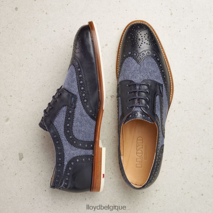 LLOYD demi-chaussures à lacets en cuir lisse femmes bleu 4Z6Z661086 chaussures