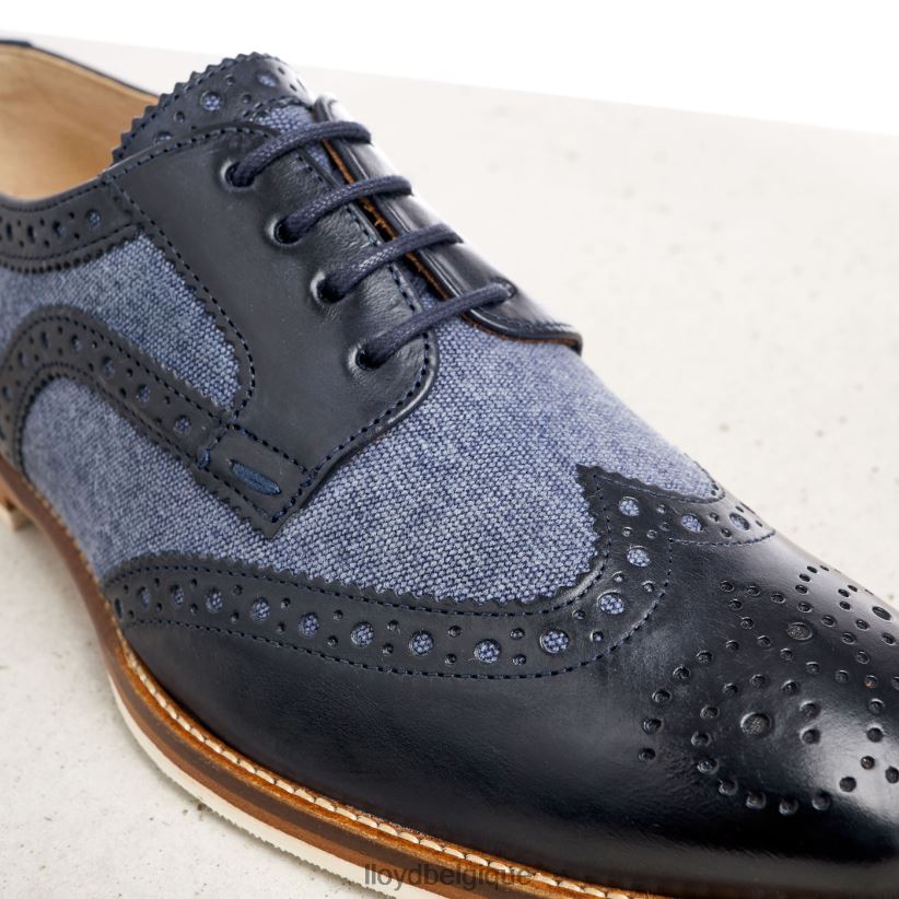 LLOYD demi-chaussures à lacets en cuir lisse femmes bleu 4Z6Z661086 chaussures