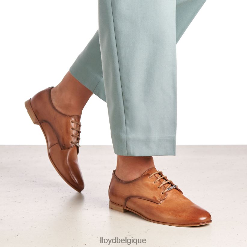 LLOYD demi-chaussures à lacets en cuir lisse femmes brun 4Z6Z661067 chaussures