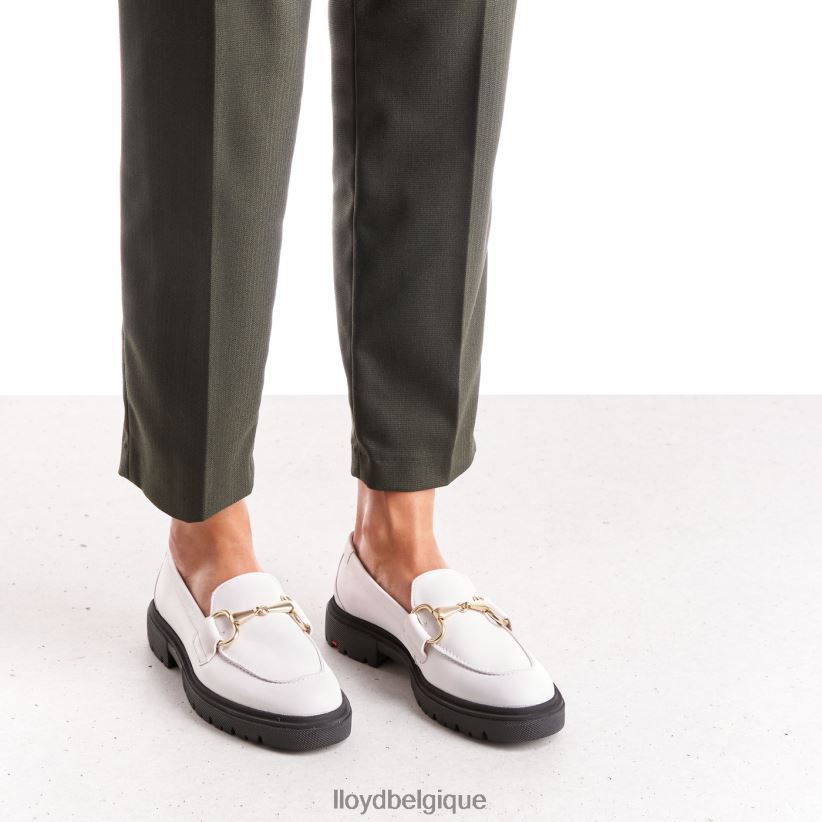 LLOYD mule à enfiler en cuir lisse femmes blanc 4Z6Z661034 chaussures