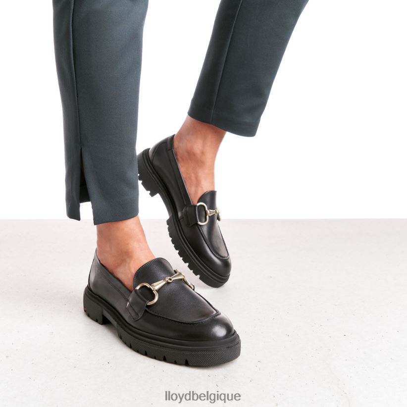 LLOYD mule à enfiler en cuir lisse femmes noir 4Z6Z661357 chaussures