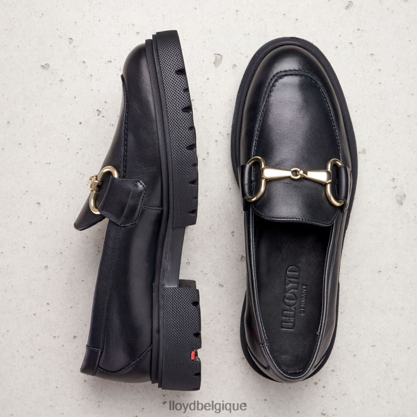 LLOYD mule à enfiler en cuir lisse femmes noir 4Z6Z661357 chaussures