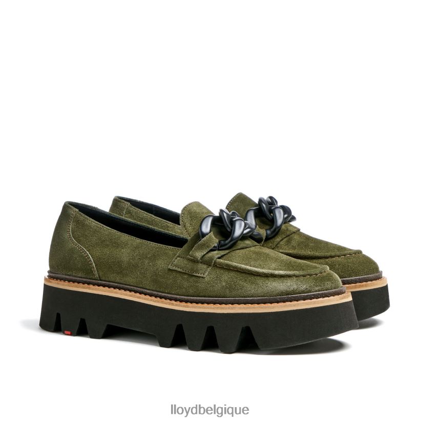LLOYD pantoufle à enfiler en cuir brut femmes vert 4Z6Z661019 chaussures