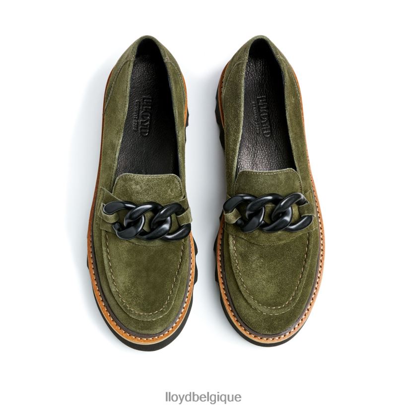 LLOYD pantoufle à enfiler en cuir brut femmes vert 4Z6Z661019 chaussures