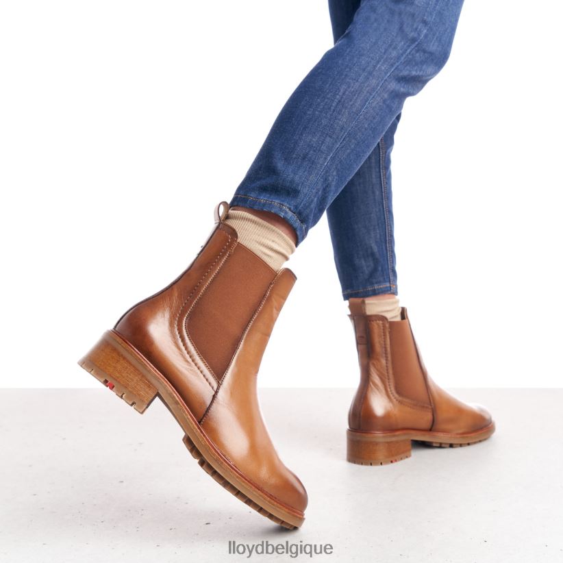 LLOYD bottines à enfiler en cuir lisse femmes brun 4Z6Z66964 chaussures