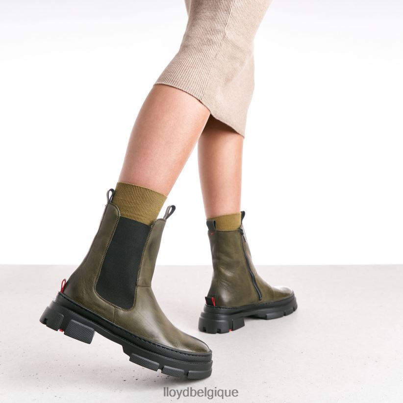 LLOYD bottines à enfiler en cuir lisse femmes vert 4Z6Z66930 chaussures