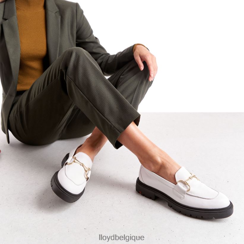 LLOYD mule à enfiler en cuir lisse femmes blanc 4Z6Z661034 chaussures