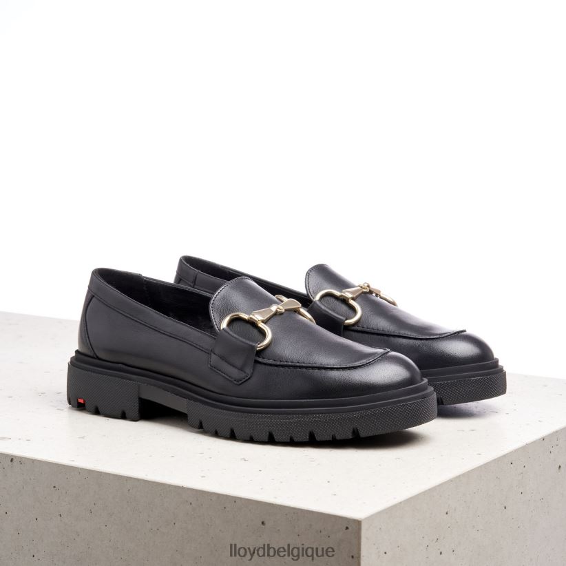 LLOYD mule à enfiler en cuir lisse femmes noir 4Z6Z661357 chaussures