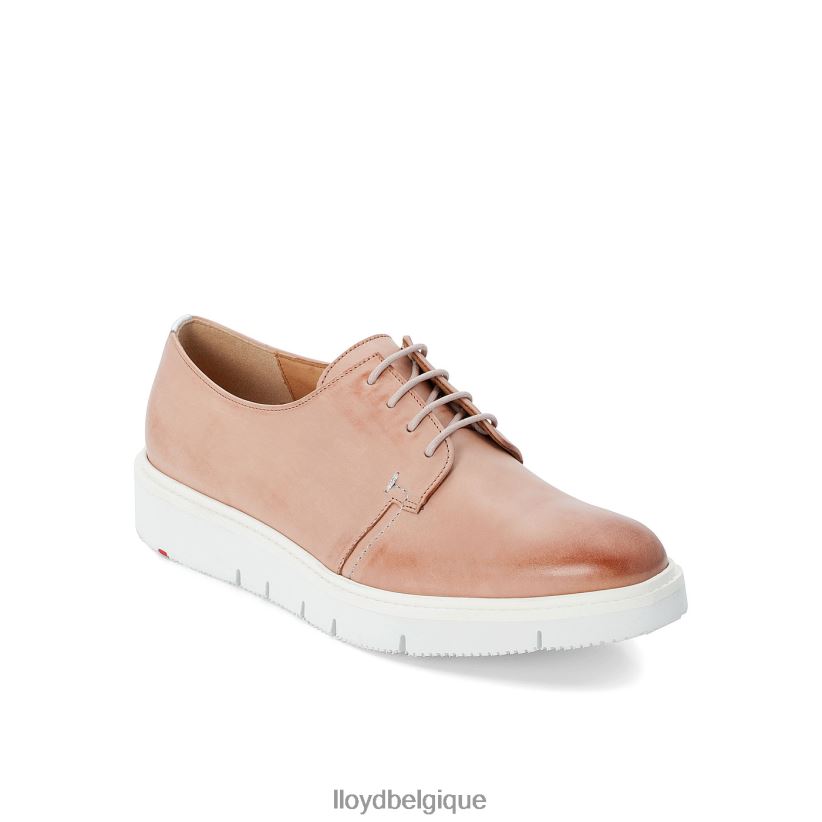 LLOYD demi-chaussures à lacets en cuir lisse femmes beige 4Z6Z661180 chaussures