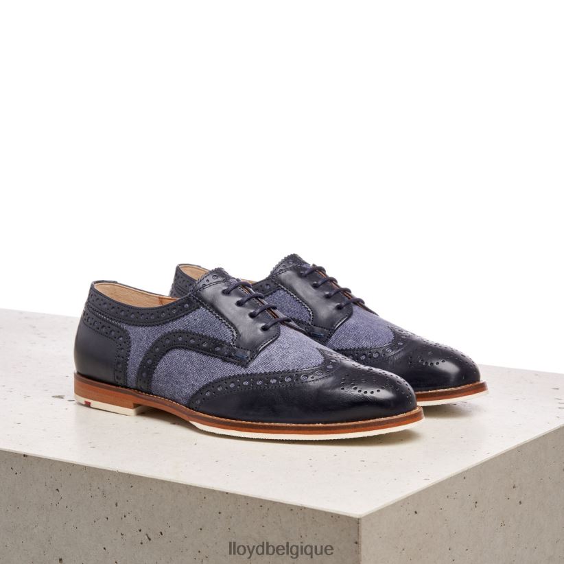 LLOYD demi-chaussures à lacets en cuir lisse femmes bleu 4Z6Z661086 chaussures