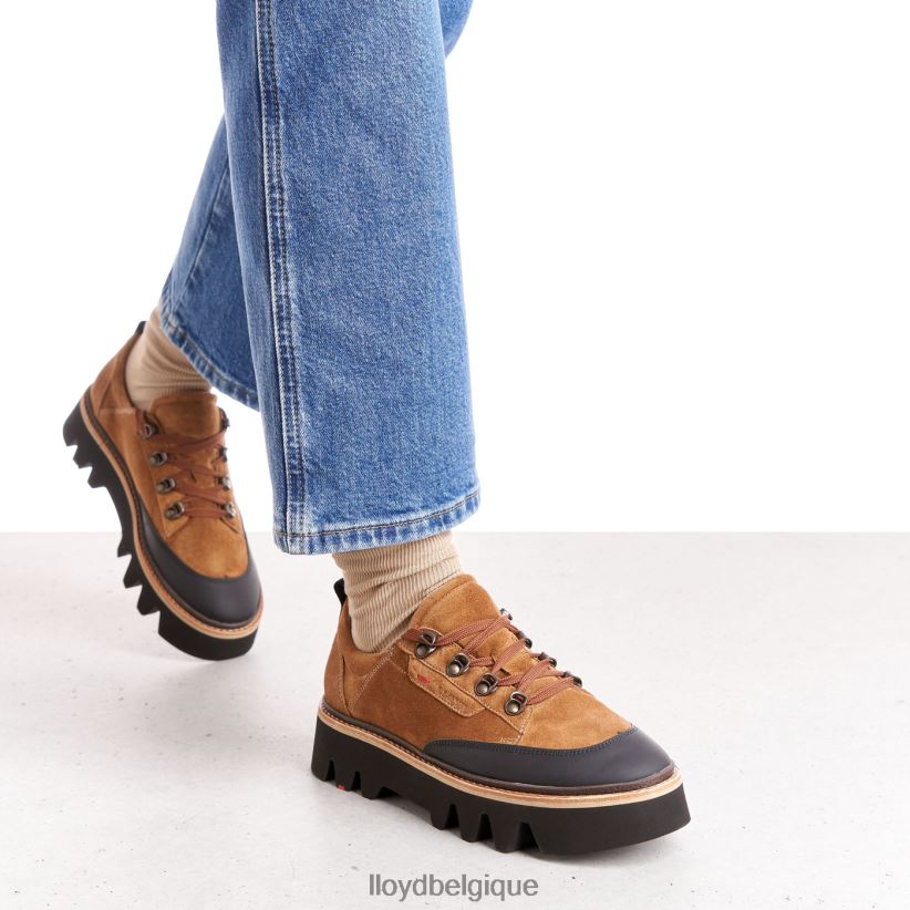 LLOYD baskets en cuir lisse femmes brun 4Z6Z661176 chaussures